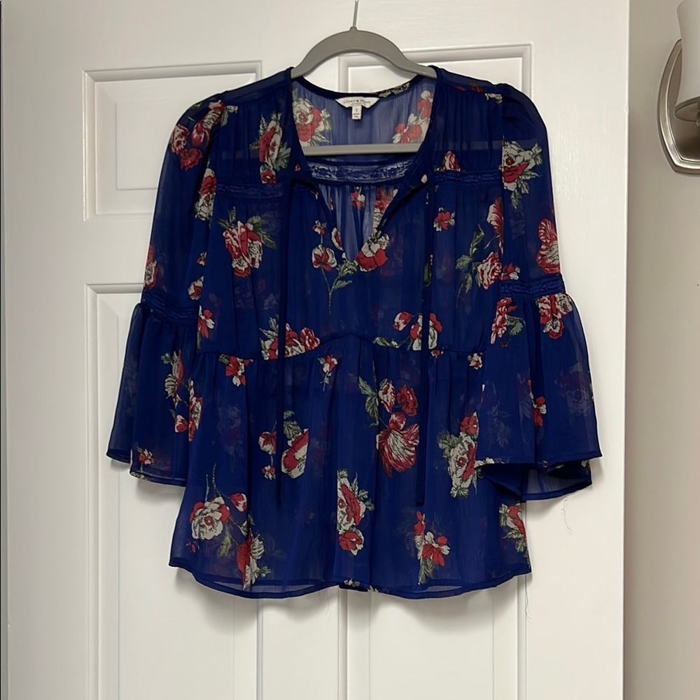 Floral Blue Women's Top